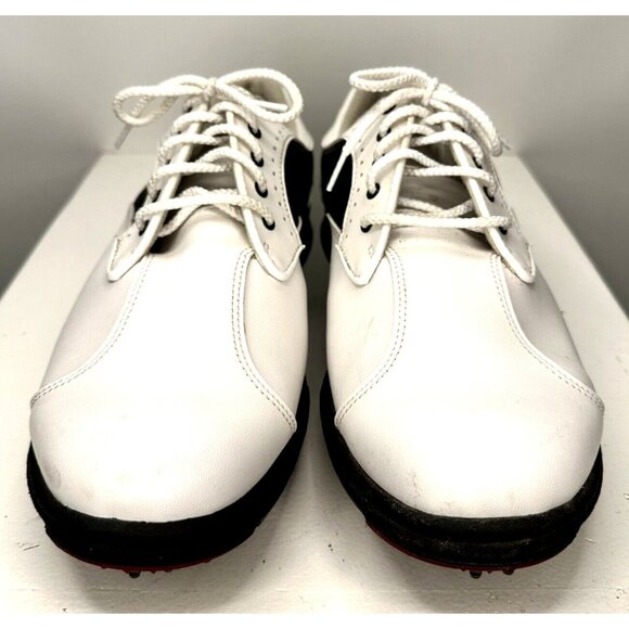 VTG FootJoy FJ Womens Golf Shoes GreenJoys 48384 Soft Spike White Black Size 10M - Picture 2 of 12
